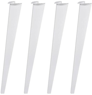 Furniture Legs Europe Massief stalen meubelpoot wit taps 8 bij 5 cm en hoogte 72 cm - 4 stuks