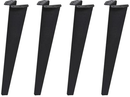 Furniture Legs Europe Massief stalen meubelpoot zwart taps 11,5 bij 7 cm en hoogte 40 cm - 4 stuks