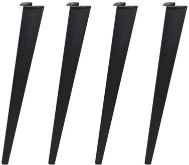 Furniture Legs Europe Massief stalen meubelpoot zwart taps 8 bij 5 cm en hoogte 72 cm - 4 stuks