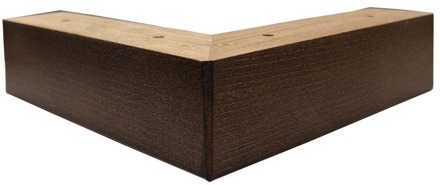 Furniture Legs Europe Meubelpoot bruin hoek 18,5 bij 18,5 cm en hoogte 4,5 cm van massief hout