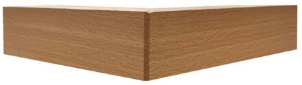 Furniture Legs Europe Meubelpoot hoek 15 bij 15 cm en hoogte 7,5 cm van massief beukenhout Houtskleur