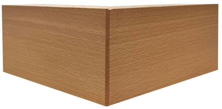 Furniture Legs Europe Meubelpoot hoek 16 bij 16 cm en hoogte 7 cm van massief hout Houtskleur