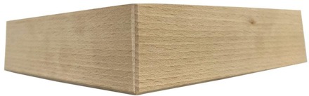 Furniture Legs Europe Meubelpoot hoek 18 bij 18 cm en hoogte 4,5 cm van massief hout Houtskleur