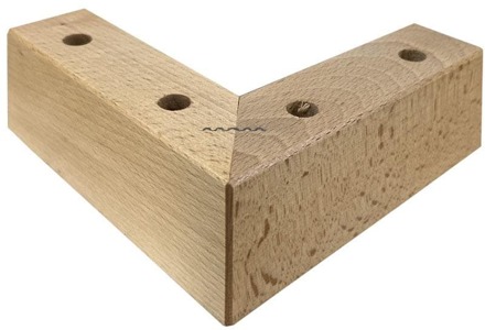 Furniture Legs Europe Meubelpoot hoek 18 bij 18 cm en hoogte 6 cm van massief hout Houtskleur