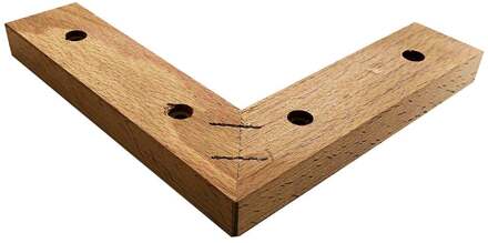 Furniture Legs Europe Meubelpoot houtkleur hoek 20 bij 20 cm en hoogte 2 cm van massief hout Houtskleur