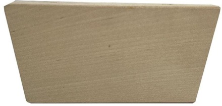 Furniture Legs Europe Meubelpoot rechthoek 12,5 bij 4 cm en hoogte 6 cm van massief hout Houtskleur