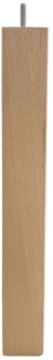 Furniture Legs Europe Meubelpoot vierkant 5 bij 5 cm en hoogte 36 cm van massief hout (M8) Houtskleur