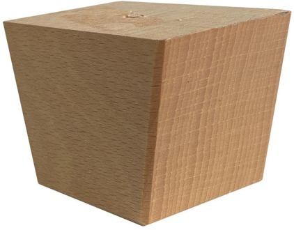 Furniture Legs Europe Meubelpoot vierkant 7 bij 4,5 cm en hoogte 5 cm van massief hout Houtskleur