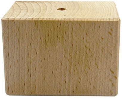 Furniture Legs Europe Meubelpoot vierkant 7 bij 5 cm en hoogte 5 cm van massief hout Houtskleur