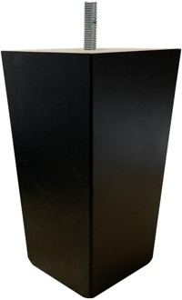Furniture Legs Europe Meubelpoot zwart taps 7,5 bij 7,5 cm en hoogte 14 cm van massief hout (M8)