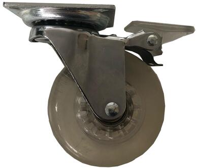 Furniture Legs Europe Meubelwiel rond Ø 8 cm en hoogte 10 cm van kunststof Transparant