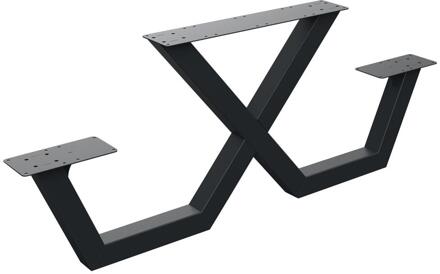 Furniture Legs Europe Picknick X tafelpoot 179 lang en hoogte 71 cm (8 x 8 cm) Zwart