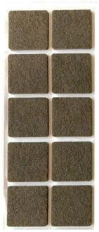 Furniture Legs Europe Plakvilt bruin vierkant 4,5 bij 4,5 cm en hoogte 0,35 cm van vilt - 10 stuks