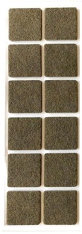 Furniture Legs Europe Plakvilt bruin vierkant 4 bij 4 cm en hoogte 0,35 cm van vilt - 12 stuks