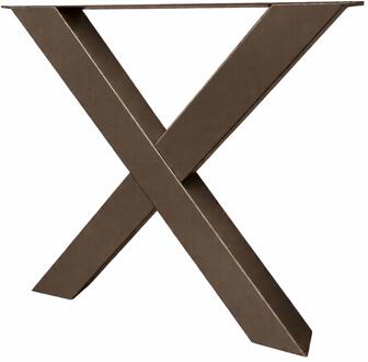 Furniture Legs Europe Premium stalen X tafelpoot 76 bij 10 cm en hoogte 72 cm anodic bronze (10 x 10 cm)