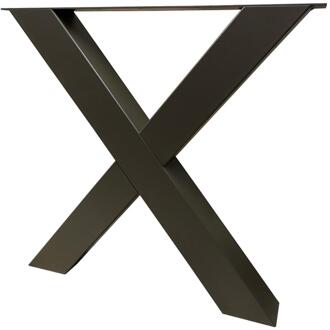 Furniture Legs Europe Premium stalen X tafelpoot 76 bij 10 cm en hoogte 72 cm anodic brown (10 x 10 cm)