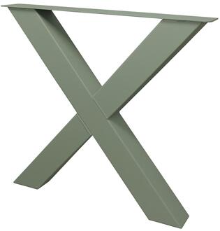 Furniture Legs Europe Premium stalen X tafelpoot 76 bij 10 cm en hoogte 72 cm cementgrijs (10 x 10 cm) Zwart