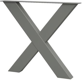 Furniture Legs Europe Premium stalen X tafelpoot 76 bij 10 cm en hoogte 72 cm steengrijs (10 x 10 cm) Zwart