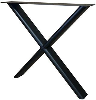 Furniture Legs Europe Premium stalen X tafelpoot ovale koker 75 bij 10 cm en hoogte 73 cm zwart (10 x 4 cm)