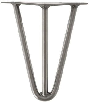 Furniture Legs Europe Raw steel massieve 3-punt hairpin tafelpoot 20 cm