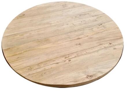 Furniture Legs Europe Salon tafelblad rond, diameter 50 cm en dikte 4 cm massief duurzaam elmwood Houtskleur