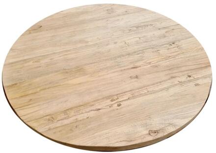 Furniture Legs Europe Salon tafelblad rond, diameter 70 cm en dikte 4 cm massief duurzaam elmwood Houtskleur