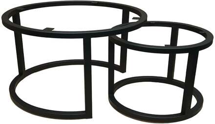 Furniture Legs Europe Salonset zwart rond Ø 60 cm, hoogte 37 cm en Ø 80 cm en hoogte 47 cm