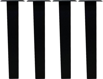 Furniture Legs Europe Set stalen rechte tafelpoten zwart vierkant 10 bij 10 cm en hoogte 70 cm (koker 10 x 10 cm) - 4 stuks