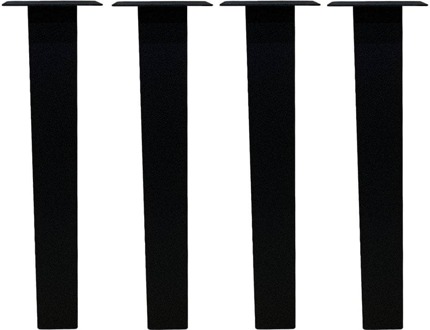 Furniture Legs Europe Set stalen rechte tafelpoten zwart vierkant 10 bij 10 cm en hoogte 72 cm (koker 10 x 10 cm) - 4 stuks