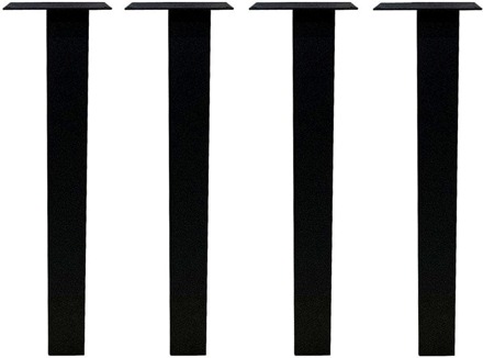 Furniture Legs Europe Set stalen rechte tafelpoten zwart vierkant 8 bij 8 cm en hoogte 72 cm (8 x 8 cm) - 4 stuks