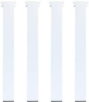Furniture Legs Europe Set stalen tafelpoten wit vierkant 8 bij 8 cm en hoogte 72 cm (8 x 8 cm) - 4 stuks