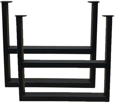 Furniture Legs Europe Set stalen tv meubelpoten 54 bij 6 cm en hoogte 37,5 cm zwart (5 x 2,5 cm) - 2 stuks