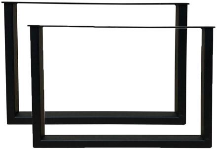 Furniture Legs Europe Set stalen U bankpoten / meubelpoten 54 bij 6 cm en hoogte 37,5 cm zwart (5 x 2,5 cm) - 2 stuks