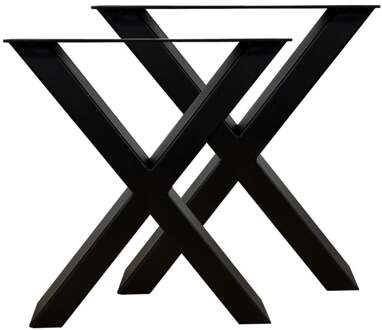 Furniture Legs Europe Set stalen X bankpoten 36 bij 8 cm en hoogte 41 cm zwart (4 x 8 cm) - 2 stuks