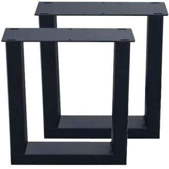 Furniture Legs Europe Set zwarte stalen U tafelpoten 40 cm (koker 10 x 4)