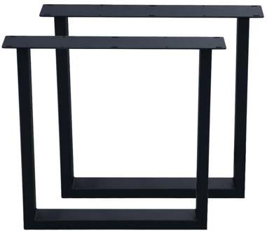 Furniture Legs Europe Set zwarte U tafelpoten 72 cm (koker 10 x 4)