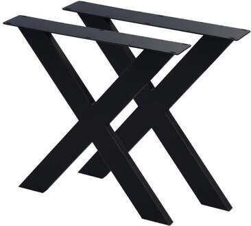 Furniture Legs Europe Set zwarte X tafelpoten 72 cm (koker 10 x 4)