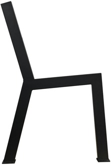 Furniture Legs Europe Stalen bankpoot zwart voor buiten H vorm 2,5 bij 51,5 cm en hoogte 76 cm (2,5 x 5 cm)