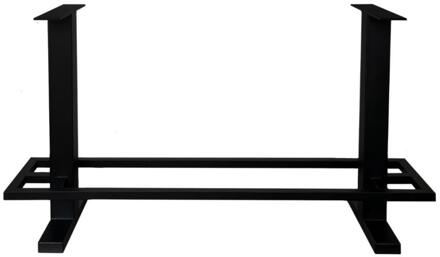 Furniture Legs Europe Stalen bartafel zwart 120 bij 60 cm en hoogte 105 cm (8 x 8 cm)