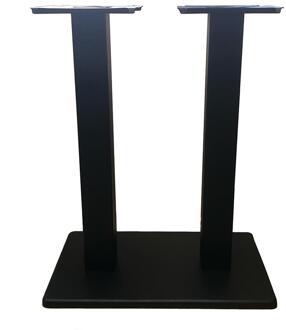 Furniture Legs Europe Stalen bistro tafelpoot dubbele staander zwart vierkant koker 8 bij 8 cm en hoogte 71 cm