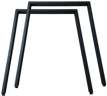 Furniture Legs Europe Stalen budget tafelpoot zwart trapezium 74 bij 6 cm en hoogte 72,5 cm (6 x 2 cm) - 2 stuks