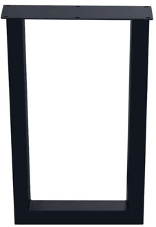 Furniture Legs Europe Stalen buiten U tafelpoot zwart 60 bij 8 cm en hoogte 100 cm (8 x 8 cm) - geschikt voor buiten