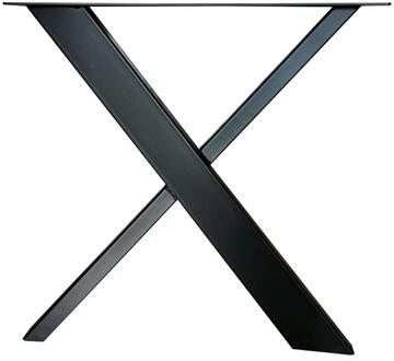 Furniture Legs Europe Stalen design X poot 78 bij 17 cm en hoogte 72 cm zwart (10 x 4 cm)