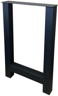 Furniture Legs Europe Stalen H tafelpoot zwart 60 bij 8 cm en hoogte 90 cm (8 x 8 cm)