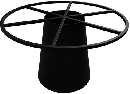 Furniture Legs Europe Stalen kegel tafelpoot zwart conisch 65 bij 65 cm en hoogte 74 cm met wiel ø 100 cm
