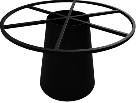 Furniture Legs Europe Stalen kegel zwart conisch 65 bij 65 cm en hoogte 74 cm met wiel ø 120 cm