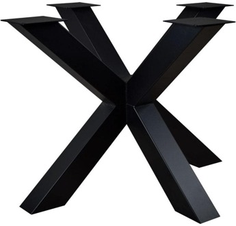 Furniture Legs Europe Stalen matrix zwart spinpoot 80 bij 80 cm en hoogte 72 cm (10 x 10 cm)