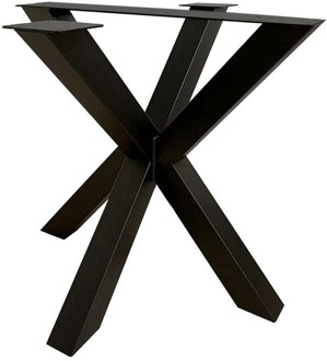 Furniture Legs Europe Stalen matrix zwart spinpoot 80 bij 80 cm en hoogte 73 cm (10 x 10 cm)