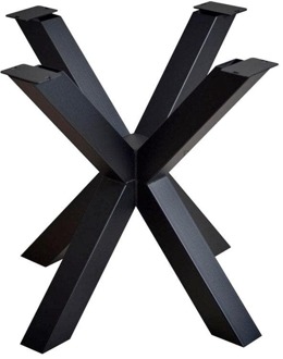 Furniture Legs Europe Stalen matrix zwart spinpoot 80 bij 80 cm en hoogte 75 cm (6 x 6 cm)