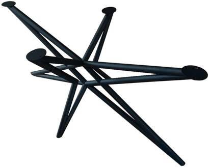 Furniture Legs Europe Stalen matrix zwart spinpoot lengte 160 cm bij 77 cm, hoogte 73,5 cm en buis ø 4,2 cm